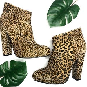 Diba Leopard high heel booties